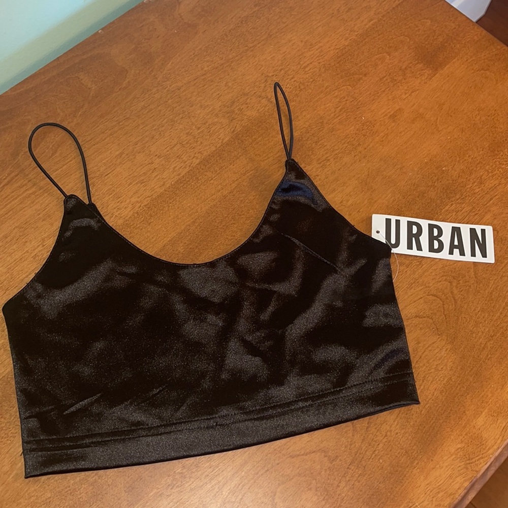 Urban Outfitters Black Spaghetti Strap Crop Top